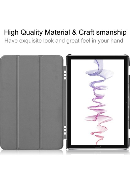 Huawei Mediapad M6 10.8 Renkli Deri Kılıf Kırmızı (Yurt Dışından)
