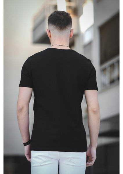Ronath Slim Fit Waffle Desen Bisiklet Yaka Basic Erkek Tshirt fırsatları