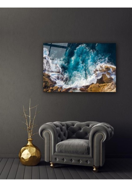 Eliza Home Deniz ve Kayalıklar Cam Tablo modelleri