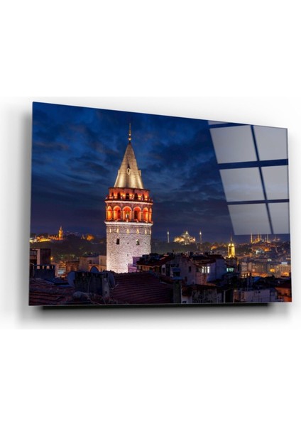 Eliza Home Galata Kulesi Cam Tablo