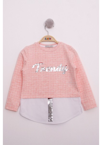 Kız Çocuk Trendy Pullu Nakış Sweatshirt modelleri