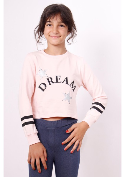 Kız Çocuk Yıldızlı Dream Baskılı Sweatshirt indirimleri