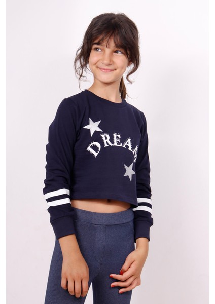 Kız Çocuk Yıldızlı Dream Baskılı Sweatshirt
