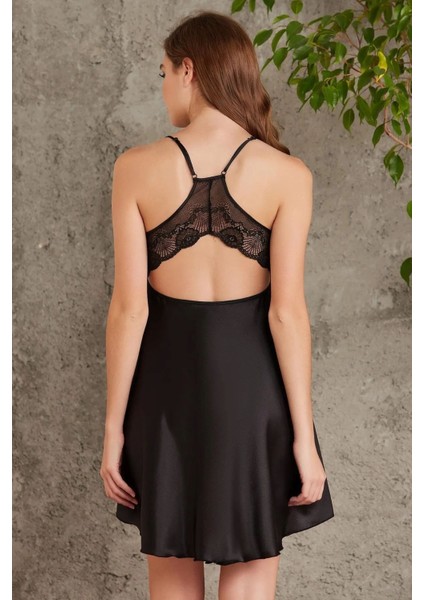 7085 Kadın Siyah Gelin Çeyiz Seti 4'lü Saten Sabahlık Gecelik Şortlu Takım indirimleri