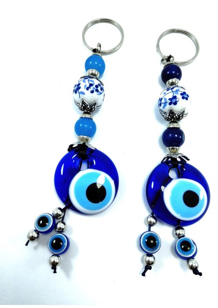 Nazar Boncuğu Anahtarlık El Yapımı Cam Dekoratif Hediyelik Set fırsatları