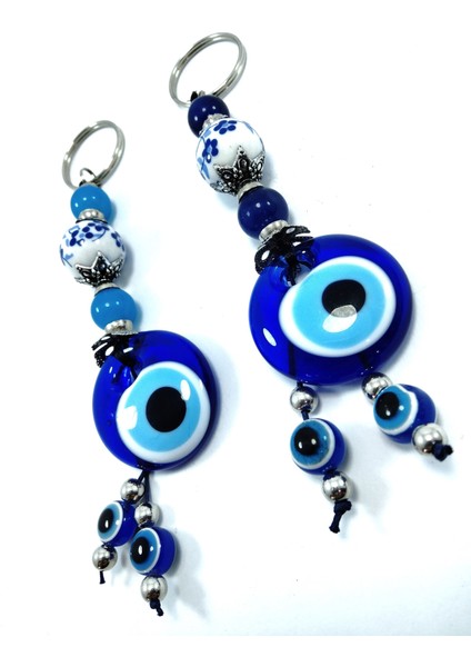 Nazar Boncuğu Anahtarlık El Yapımı Cam Dekoratif Hediyelik Set indirimleri