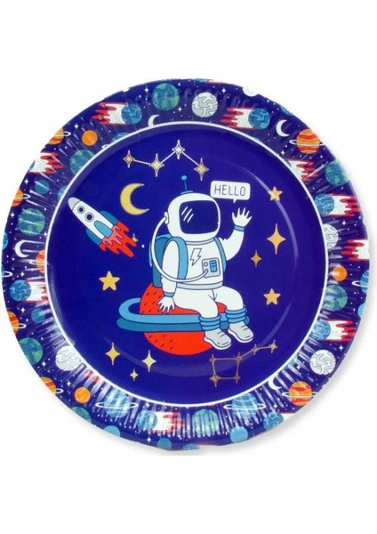 Astronot Uzayda Karton Tabak