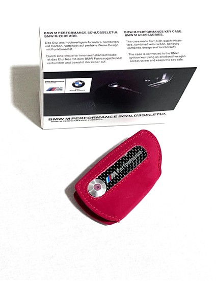 Bmw Anahtarlık Anahtar Kılıfı G x Seri Alacantra M Performance Bmw Car Keychain Tam Kırmızı Model