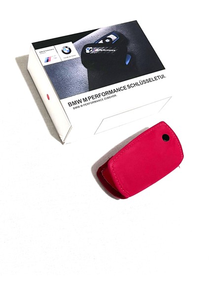 Bmw F10 F20 F30 Alacantra M Performance Anahtar Kılıfı Anahtarlık Car Keychain Bmw Tam Kırmızı Model