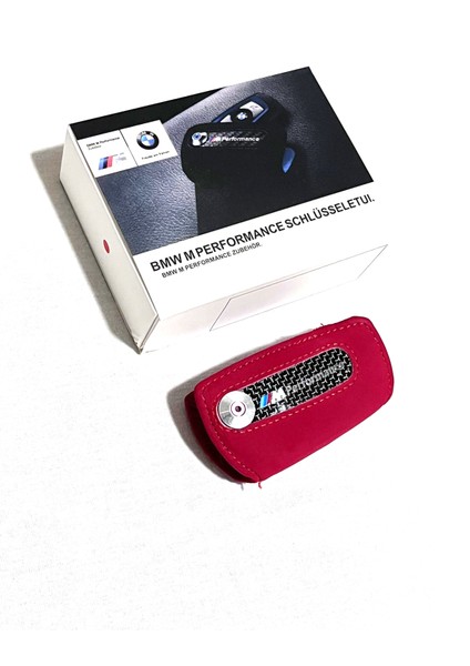 Bmw F10 F20 F30 Alacantra M Performance Anahtar Kılıfı Anahtarlık Car Keychain Bmw Tam Kırmızı Model