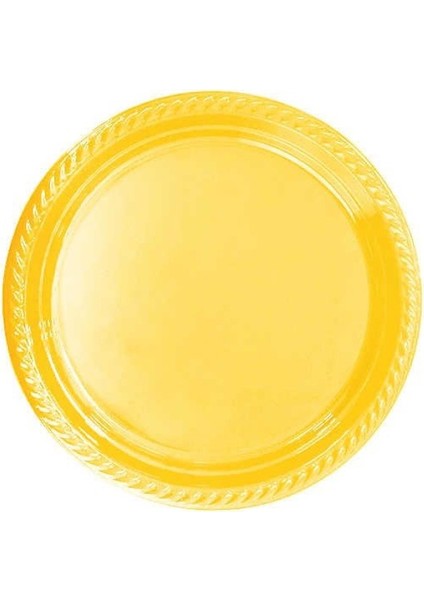 Sarı Plastik Tabak 22 cm
