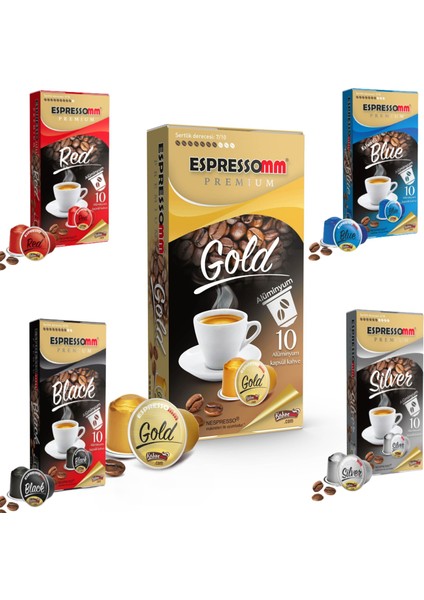 Espressomm® Premium Karışık Alüminyum Kapsül Kahve (10 Adet) - Nespresso® Uyumlu*