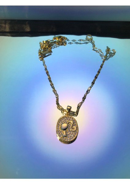 Barbie Figürlü Zirkon Taşlı Gold Kararmaz Çelik Kolye fiyatları