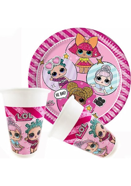 Lol Bebek Karton Tabak Bardak 8 Li