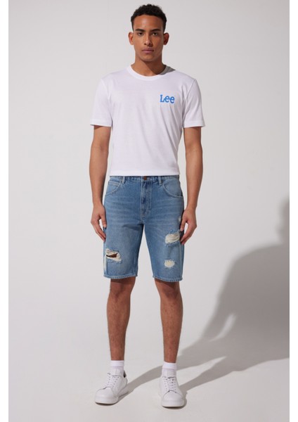Regular Fit Normal Kesim %100 Pamuk Normal Bel Mavi Jean Kot Şort