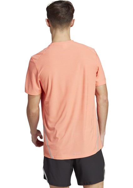 Bisiklet Yaka Düz Pembe Erkek T-Shirt IB7381 X-City Heat Tee