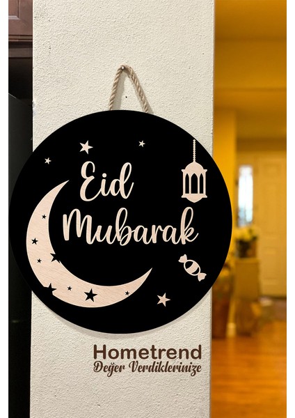 Eid Mubarak Ahşap Kapı Süsü