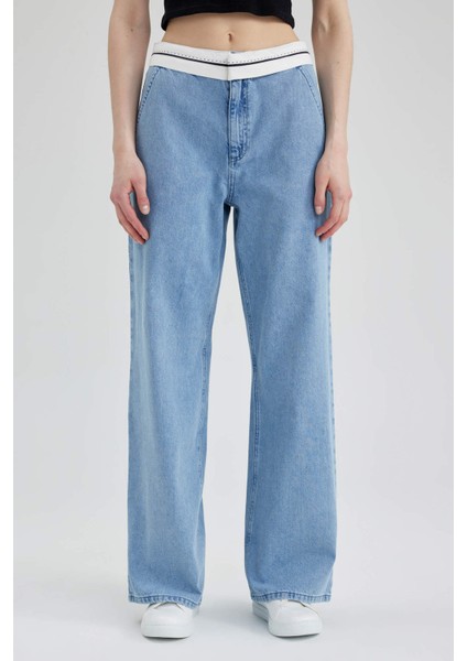 Wide Leg Jean Uzun %100 Pamuk Pantolon A0486AX23SP