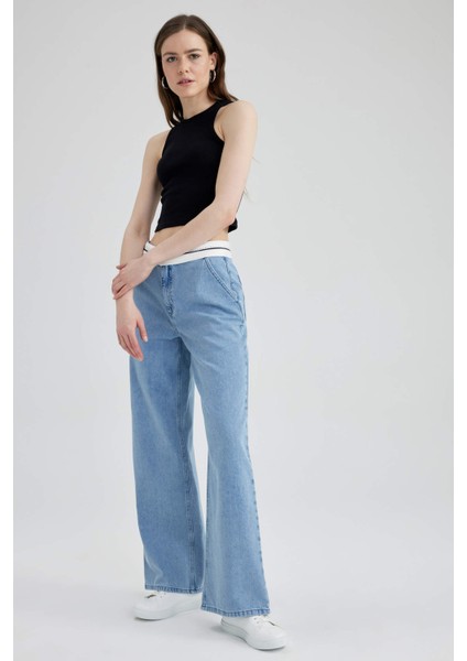Wide Leg Düşük Bel Geniş Paça Uzun Jean Pantolon A0486AX23SP