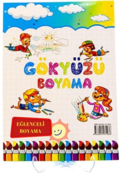 Gökyüzü ve Gökkuşağı Boyama Kitabı 128 Sayfa, Renkli Örnekli, 19X27CM Büyük Boy Karton Kapak fırsatları