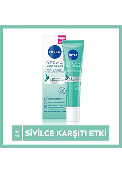 Nıvea Derma Skin Clear Night Exfoliator Gece Arındırıcı Krem 40 Ml,%8 Glikolik Asit (Aha) ve Salisi fiyatları