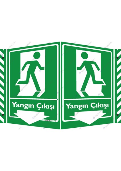 25x35cm/Dekota/ Yangın Çıkışı Aşağı Ok