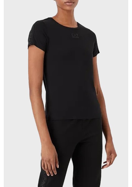 Logolu Pamuklu Regular Fit T Shirt Bayan T Shirt 6LTT18 Tjjlz 1200