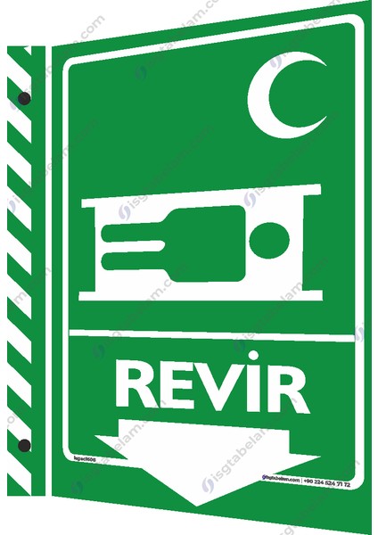 25x35cm/Fosforlu Kompozit/ Revir Aşağı Ok