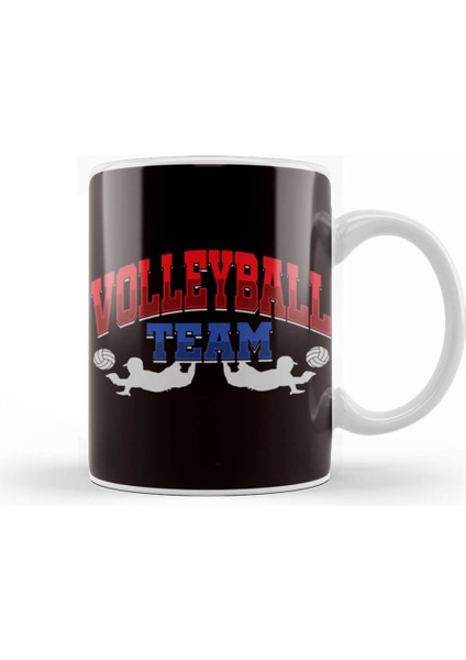 Volleyball Squad Player Coach Team Ball Sports Athlete Game Kupa Bardak Porselen