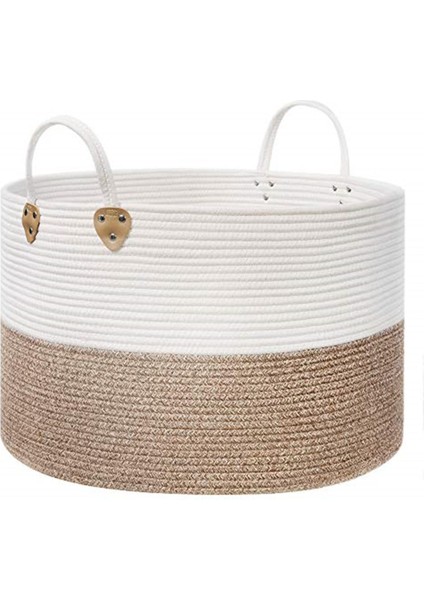 Pamuk Halat Sepeti, Tutma Saplı Pamuk Çamaşır Sepeti 100l, Oyuncak Elbise Battaniye Için,