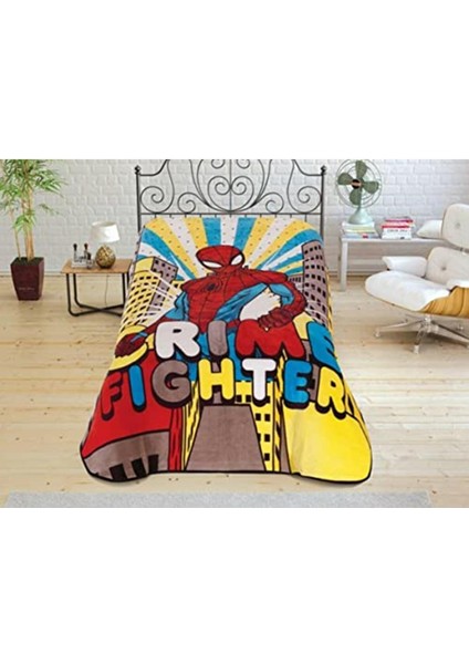 Lisanslı Disney Spiderman Crime Tek Kişilik Battaniye