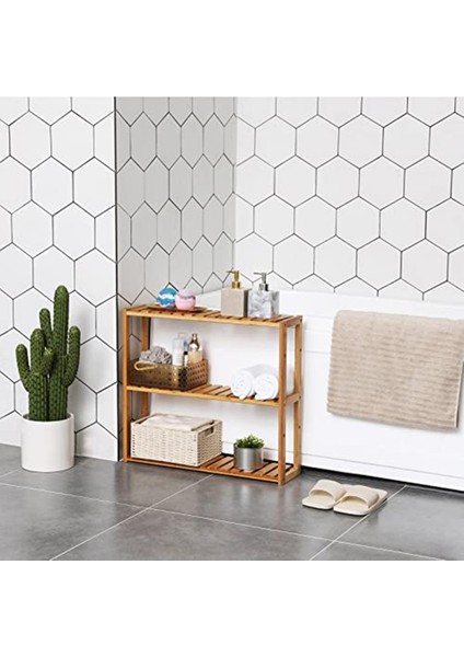 Banyo Rafı, Bambu, Bitki Rafı, Ayarlanabilir 3 Zeminli, Duvara Monte, Oturma Odası, Korido fiyatları