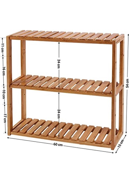 Banyo Rafı, Bambu, Bitki Rafı, Ayarlanabilir 3 Zeminli, Duvara Monte, Oturma Odası, Korido modelleri