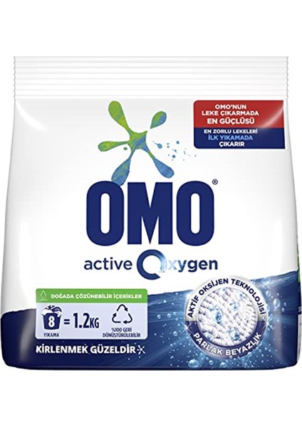 Active Oxygen Toz Çamaşır Deterjanı Beyazlar Için, 1.2 kg