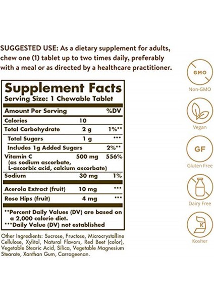 Çiğnenebilir Vitamin C 500 Mg 90 Tablet