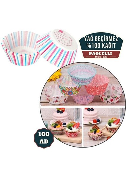 600 Adet Paolelli Yağ Geçirmez Kağıt Kek Muffin Kalıbı