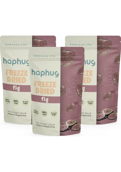 HapHug 3'lü Paket Freeze Dried (Dondurularak Kurutulmuş) İncir - Freeze Dry Meyve Kurusu 3x30gr