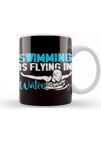 Swimming Is Flying In Water Sports Indoor Pool Coach Athlete Kupa Bardak Porselen