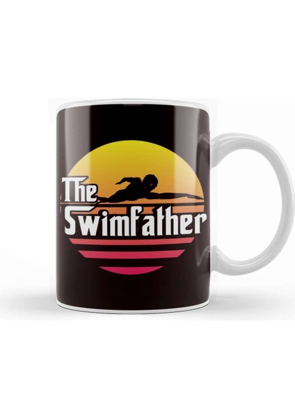 Swimfather Swimmer Swimming Pool Athlete Swim Water Sports Kupa Bardak Porselen