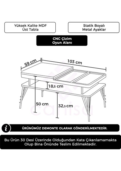 Kaisa Serisi Mdf Tavla Sehpası ve Satranç Orta Sehpası Açılabilir Mdf Orta Sehpa indirimleri