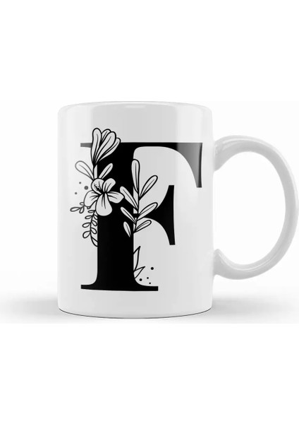 F Harfi Kupa Bardak Porselen