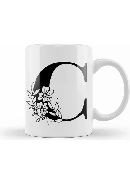 C Harfi Kupa Bardak Porselen