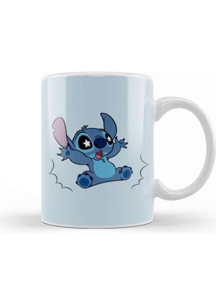 Stitch Raptured Cute Kupa Bardak Porselen