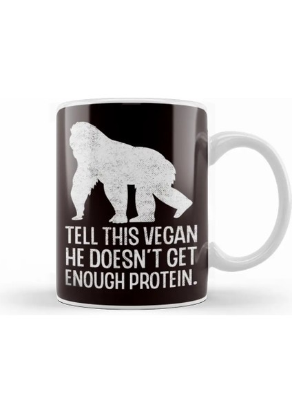 Vegan Protein Vegetarian Veganism Animal Rights Food Veggie Kupa Bardak Porselen