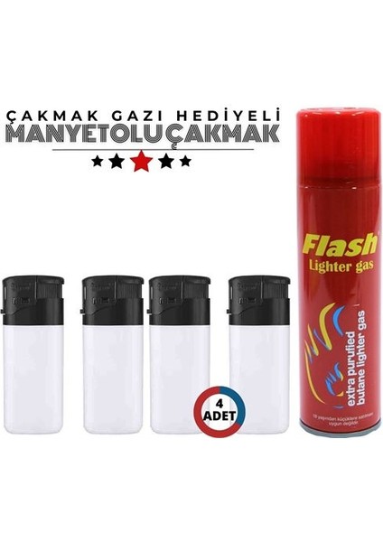 Flash Çakmak Gazı 4 Adet Çakmak Seti