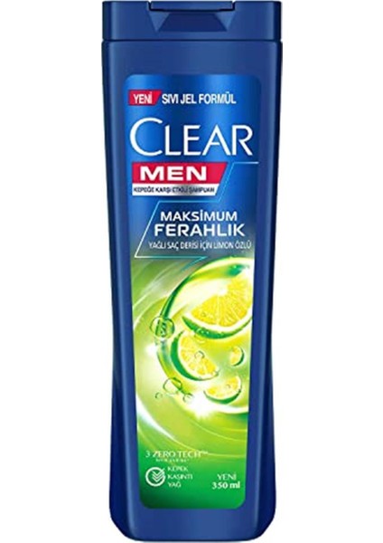 Men Maksimum Ferahlık Yağlı Saç Derisi Için Limon Özlü Kepeğe Karşı Etkili Şampuan 350 ml