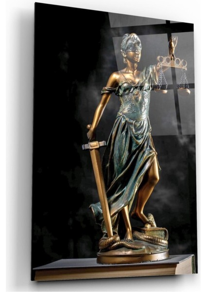 Themis Heykeli Cam Tablo