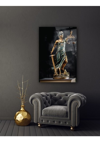 Themis Heykeli Cam Tablo