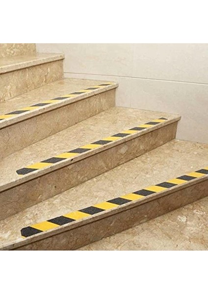Sarı-Siyah Merdiven Kaydırmaz Bant 5cm x 25MT, Iç ve Dış Zemin Yapışkanlı Kaydırmaz Bant Sarı/siyah