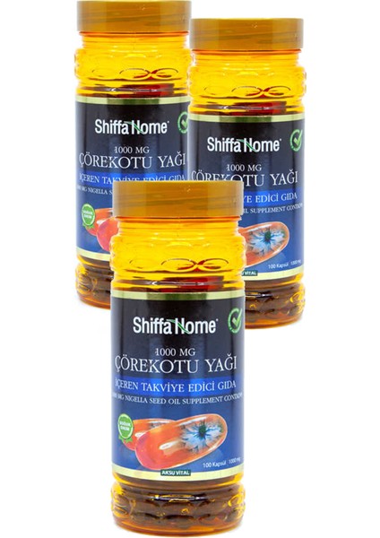 3 Kutu Shiffa Home Çörekotu Yağı Kapsül 1000 mg x 100 Softjel Çörekotu Kapsül
